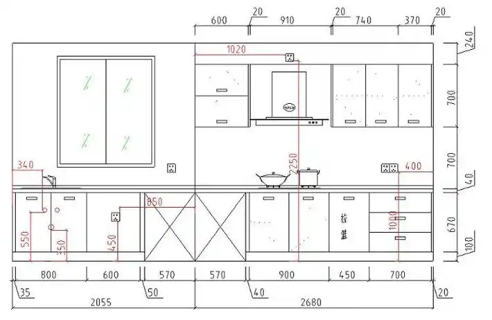 家装cad厨房橱柜设计图纸房屋设计图厨房设计方案图库资料