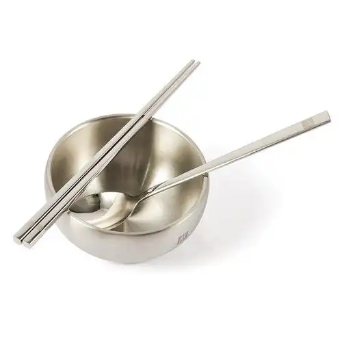 双立人 正品 高档食品级304不锈钢碗 筷勺 5套装 隔热防烫防摔_不打折