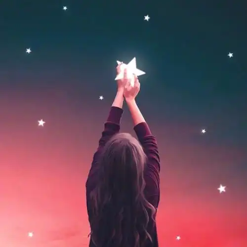 背影美女摘星头像