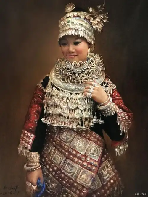 苗家姑娘,侯保亚, 2018年布面油画 | 衍艺圈 - topart.