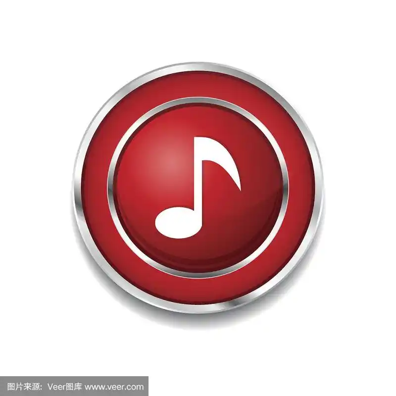 音乐音符圆形矢量红色网页图标按钮