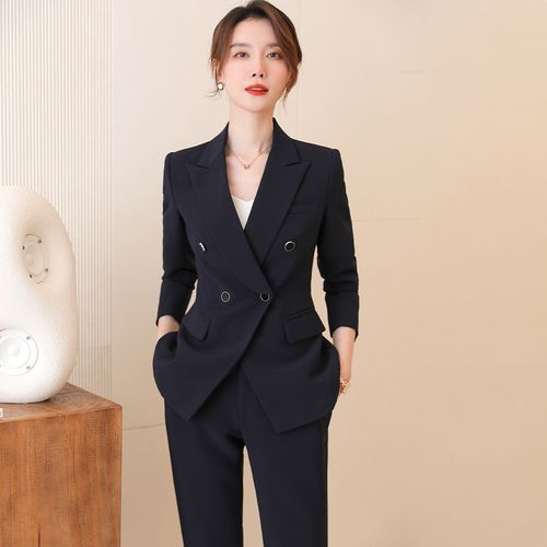 高级职业套装女新2021秋季气质时尚经理正装商务职业女裤套装