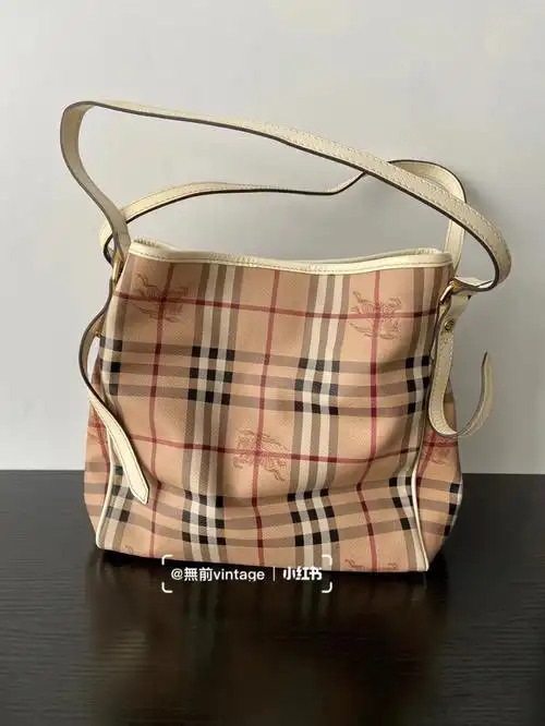 burberry经典中古格纹战马子母托特
