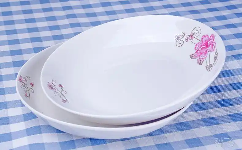 厂家直销 批发7寸陶瓷盘子碟子 家用菜盘餐盘瓷盘 饺子盘深饭盘