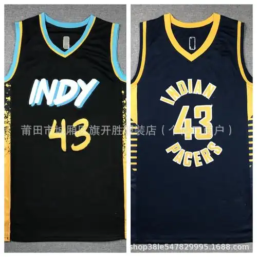 跨境批发24赛季步行者队西亚卡姆siakam43球衣刺绣篮球服篮球衣