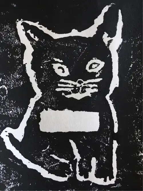 福兴地学校八年三班单色版画作品展(第一次制作)