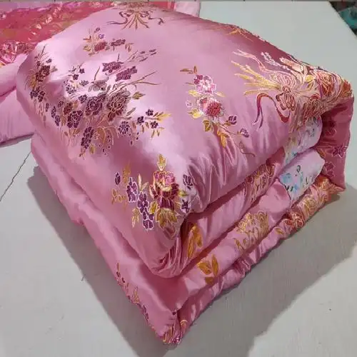 定制棉花长绒冬季锦缎龙凤大红手工嫁妆结婚棉花被