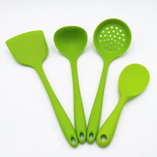 亚马逊热销家用一体硅胶厨具套装耐高温烹饪锅铲厨房用具漏勺汤勺