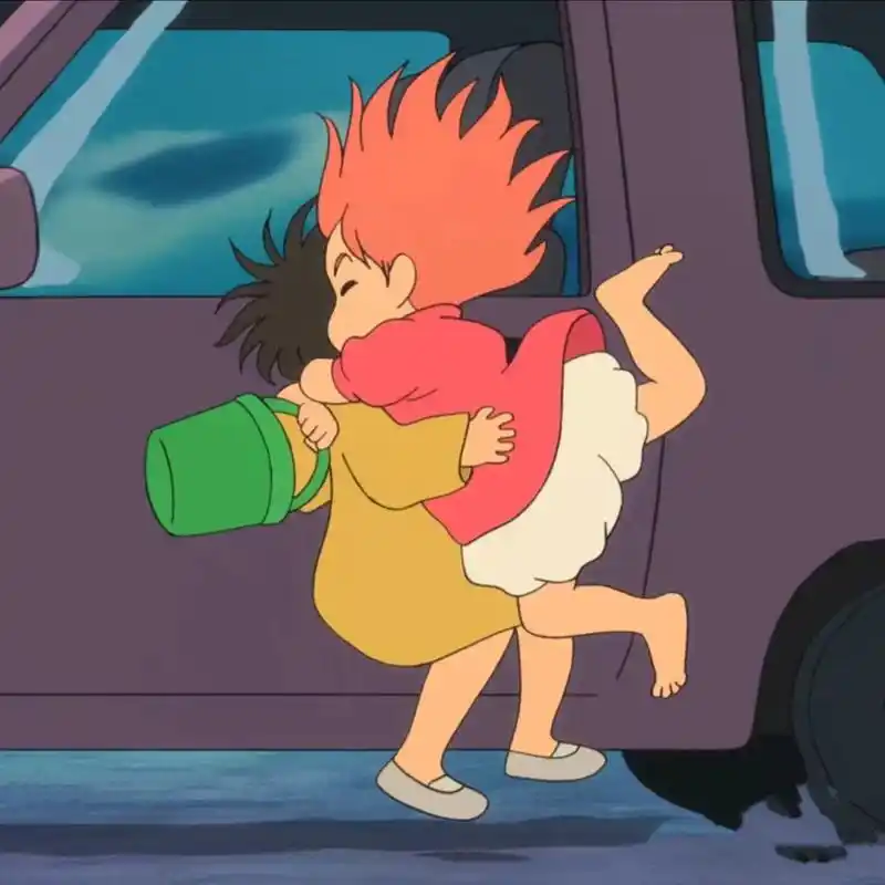 波妞喜欢宗介 #治愈系  #宫崎骏动漫电影推荐  "波妞喜 - 抖音