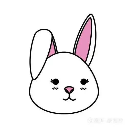 可爱的兔子头字符插画-正版商用图片18980j-摄图新视界