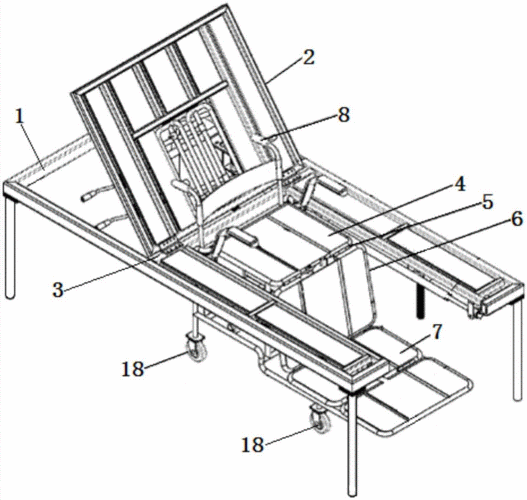 背景技术:现有护理病床种类繁多,其具有结构复杂,床体上无护理辅助