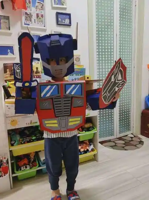 幼儿园创意自制纸壳玩具礼物 儿童无印刷金刚铠甲【图片 价格 品牌