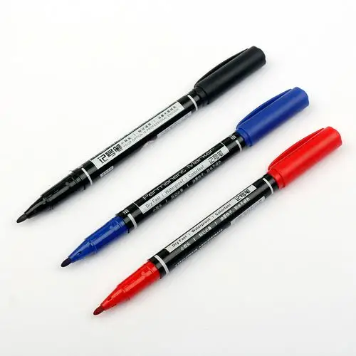 得力记号笔 6824双头油性记号笔 儿童绘画笔工程勾线笔彩色记号笔