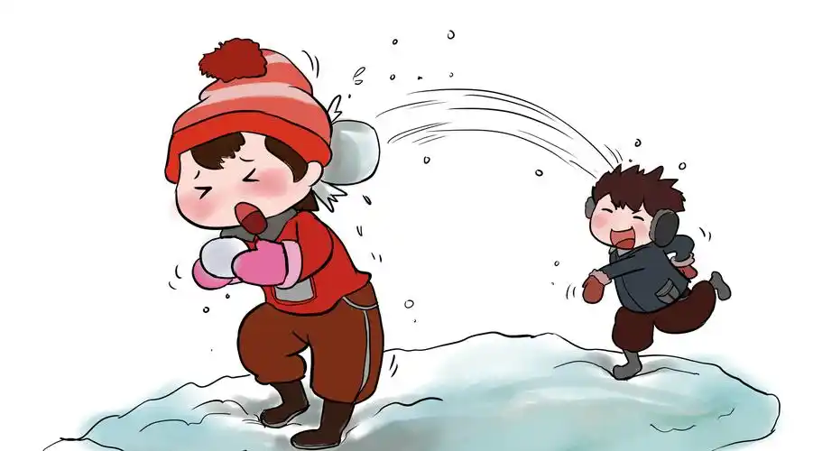 霖山老师教你画儿童文学插画:打雪仗