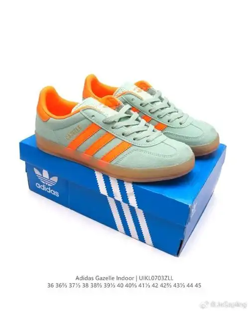 阿迪达斯 adidas originals gazelle indoor 复古三叶草防滑透明橡胶