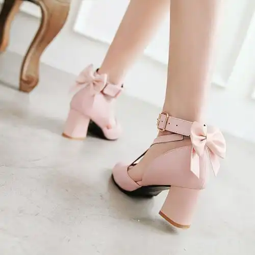 韩版包头女童凉鞋公主蝴蝶结六一钢琴演出表演儿童高跟鞋舞台走秀