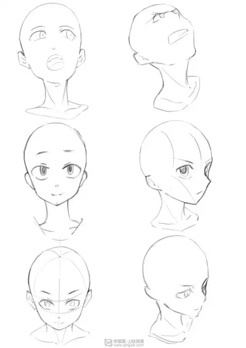 作业:动漫人物头部仰视,俯视的画法训练 - rh-15-013了了 - 轻微课