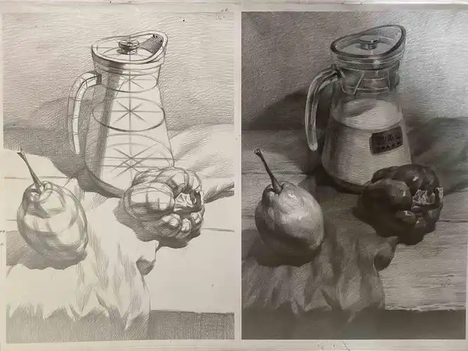 《素描静物组合》- 立体美术