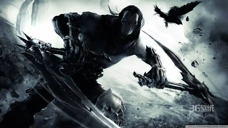 骷髅面具耍2把大镰刀的死神游戏人物_游戏壁纸_3g壁纸