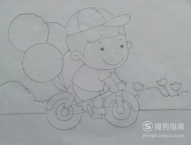 如何画骑自行车的小男孩的简笔画这几步你要了解
