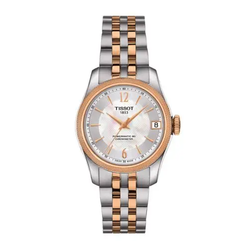 tissot/天梭手表宝环系列条形刻度表盘日期显示女士自动机械腕表t108.