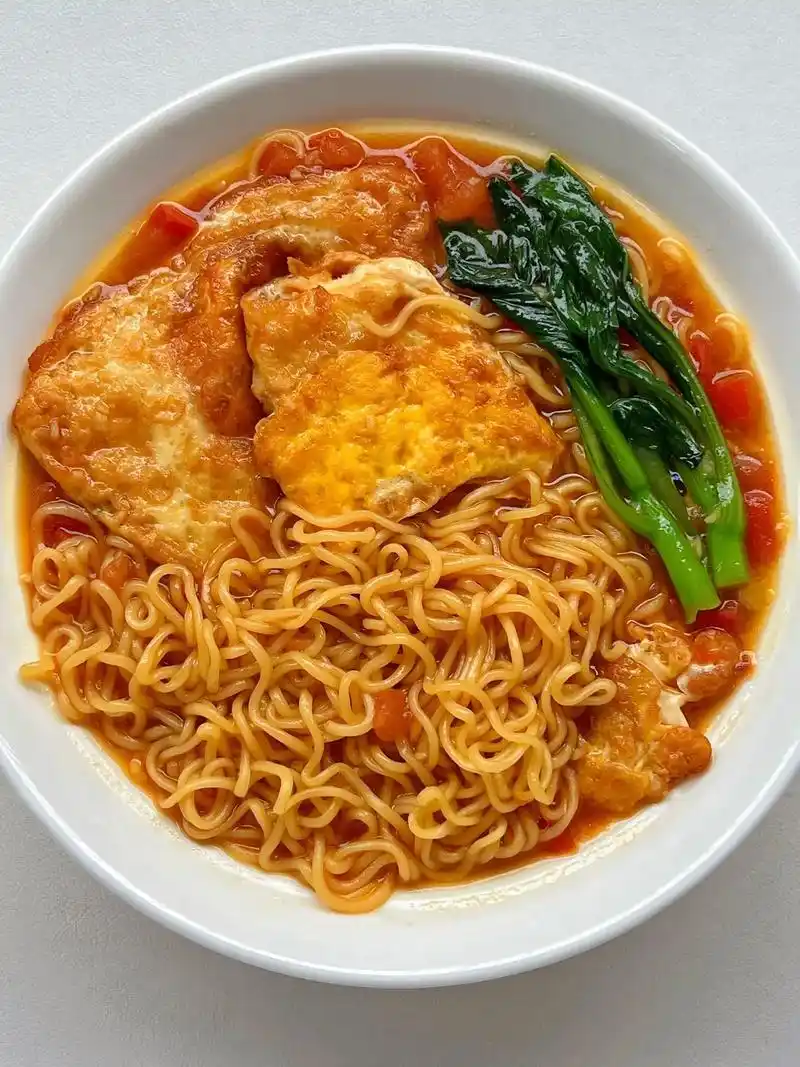 超简单的泡面神仙吃法97番茄鸡蛋焖面73.