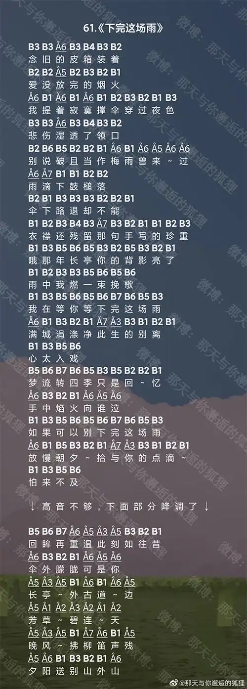 光遇下完这场雨怎么弹下完这场雨乐谱推荐