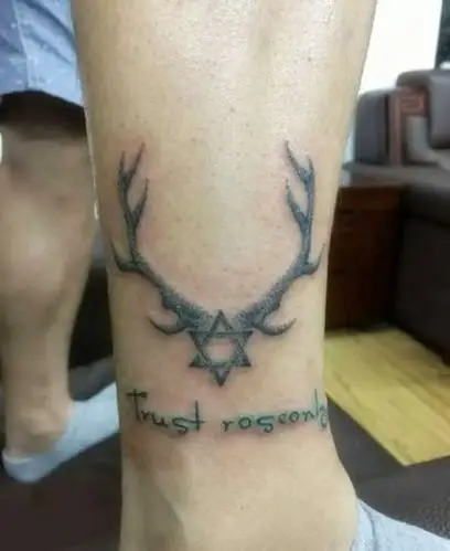 时尚创意组合  六芒星鹿角纹身图片