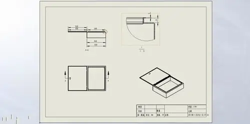 钣金箱体装配的工程图剖面