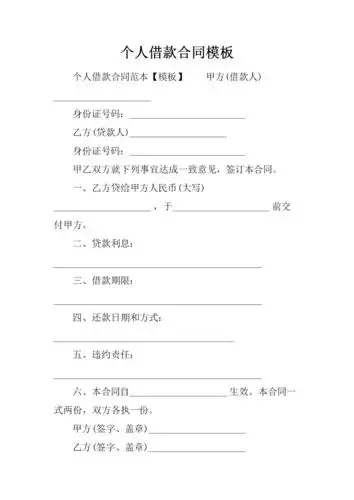 个人借款合同模板doc6页
