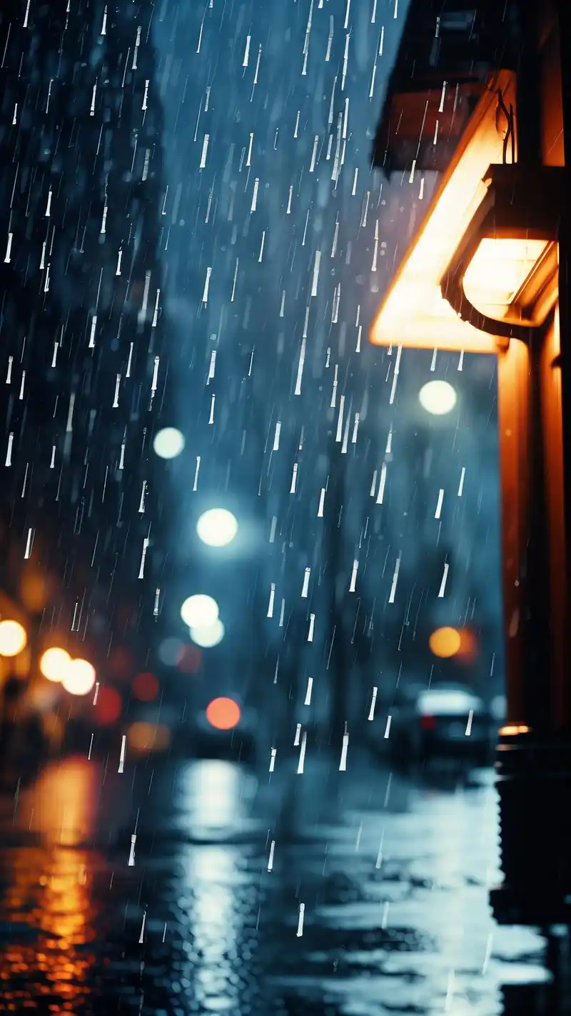 9715伤感夜晚雨景壁纸精选93 在寂静的夜晚,雨滴轻轻敲打着窗户