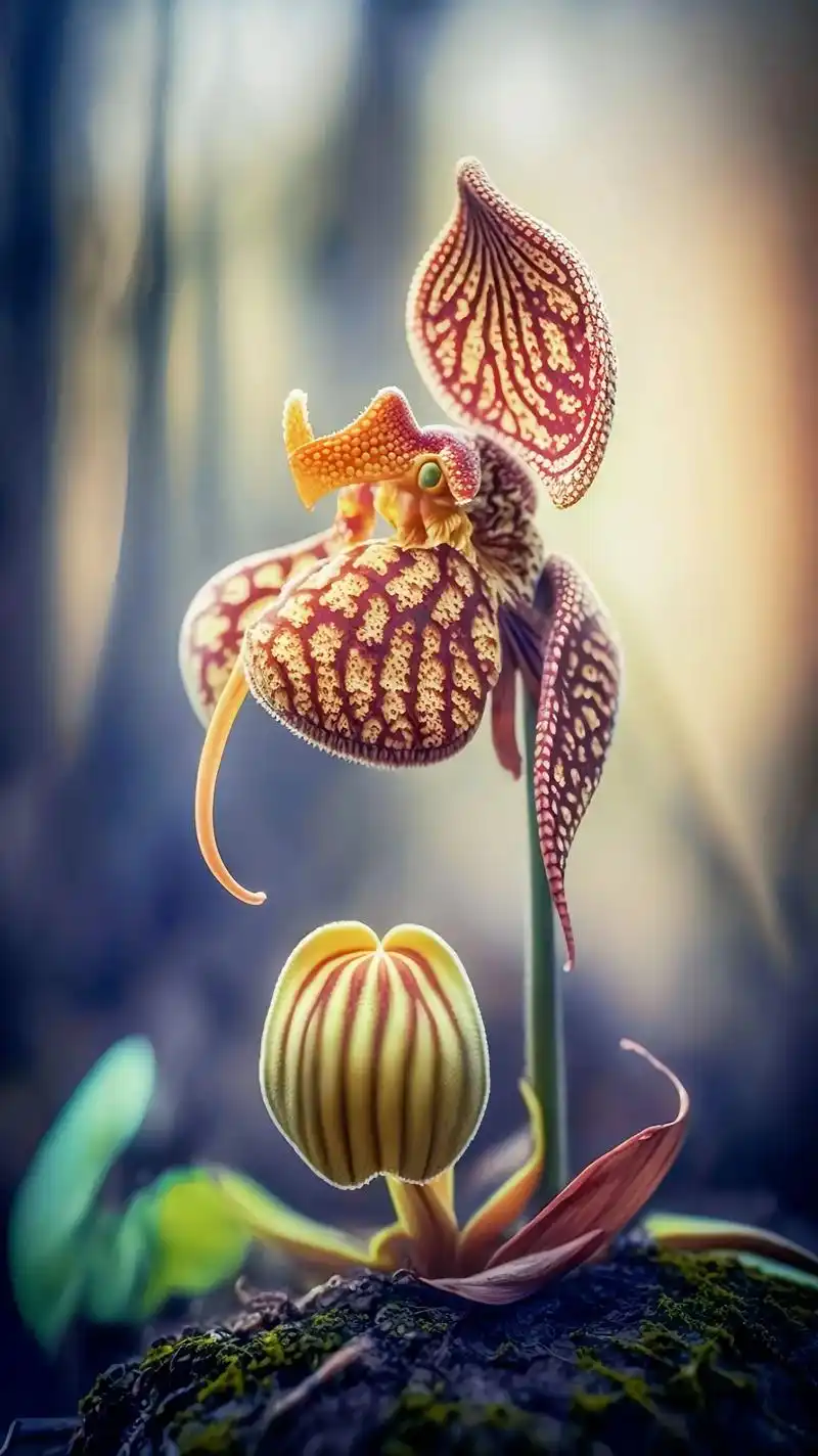 玉女兜兰也叫硬叶兜兰,仙气飘飘,它的花期可以长达一个月以上, - 抖音