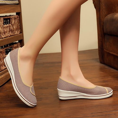 正品老北京布鞋女鞋一字护士鞋防滑坡跟上上班工作鞋布鞋