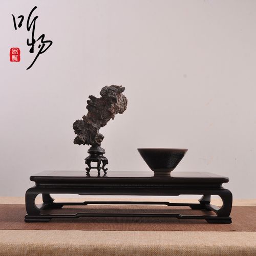 听物旗舰店的优惠券大全—红木底座长方形奇石玉器摆件佛像花瓶花盆