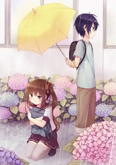 情侣遮风挡雨图片