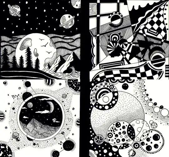 平面构成点线面构成黑白装饰画针管笔