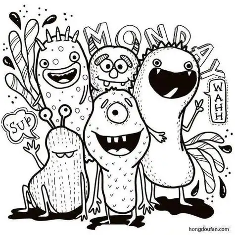 笔画怪兽简笔画怪兽简笔画怪兽简笔画闲绘铺子简笔画 简笔画怪物合集