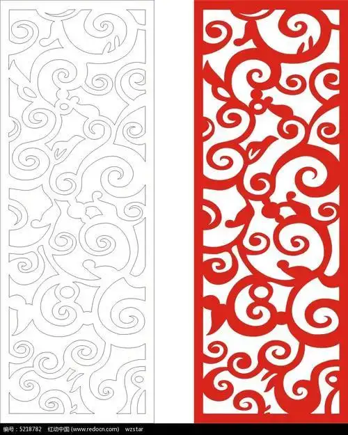 长条花纹镂空图案剪纸镂空图片剪纸镂空设计素材红动手机版深蓝色镂空