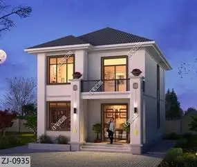 80kongbeixintai000淘宝新中式二层别墅设计图纸农村两层自建房新款