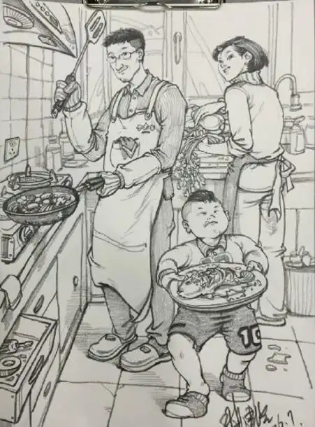 生活场景速写,轮胎杂货铺一角场景速写图片,书桌台速写图片车站的场景