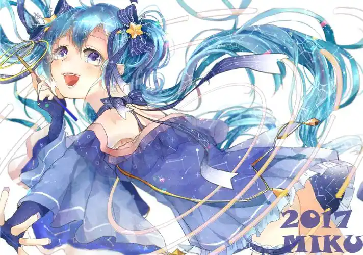 星空下的雪初音雪初音电脑壁纸