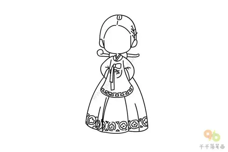 韩服男版简笔画