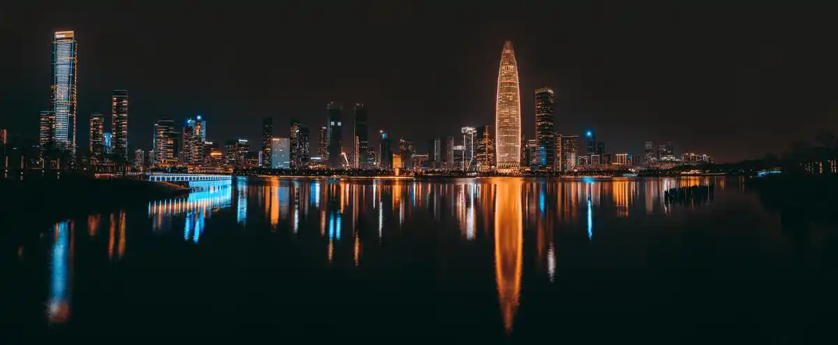 大湾区之一深圳湾夜景