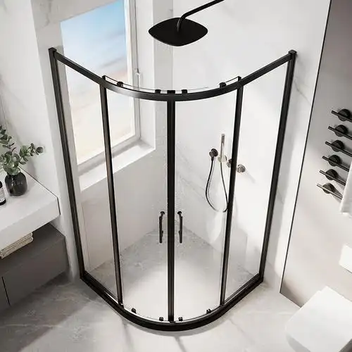 箭牌黑色简易淋浴房整体卫生间干湿分离隔断半圆整体淋浴房