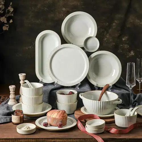 陶瓷白色结婚乔迁居家套件碗碟餐具组合自由组碗