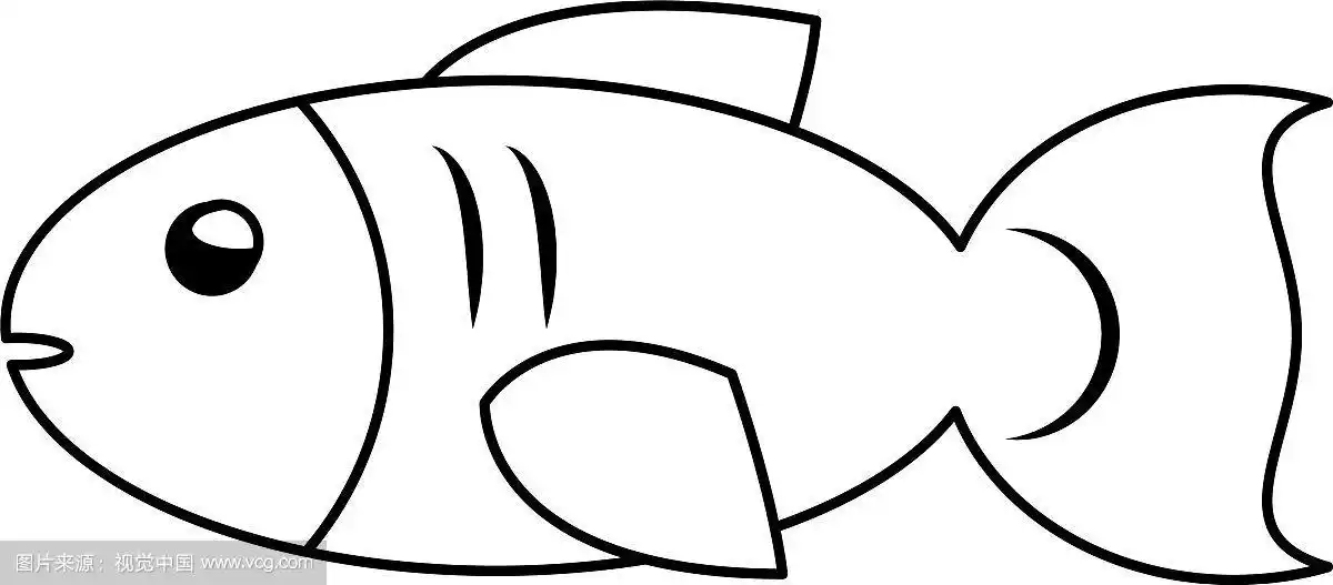 黑色和白色的大鱼图标卡通