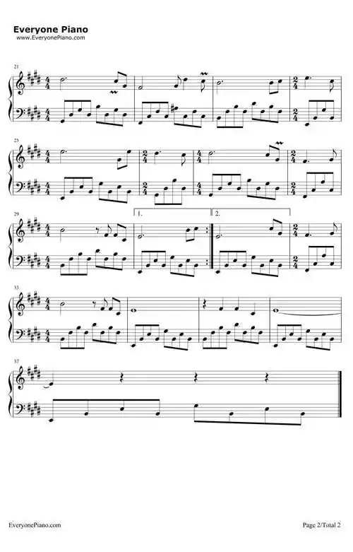 牧羊曲-少林寺插曲五线谱预览2