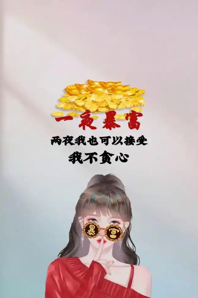 一夜暴富,两夜我也可以接受,我不贪#潮图壁纸 #手机壁纸 # - 抖音