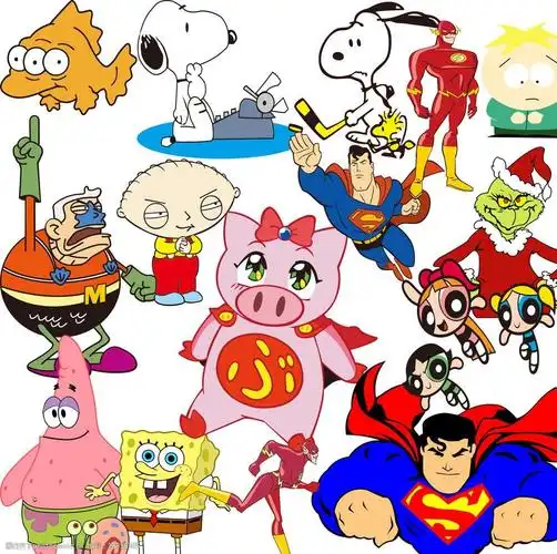 关键词:国外 经典 卡通 人物 动物 夸张 搞怪 小猪 超人 海绵宝宝 狗