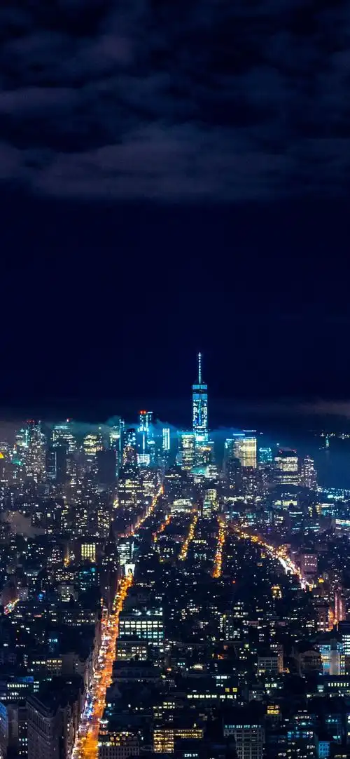 城市夜晚的天际线